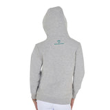 Equestro Kids' Hoodie With Zip And Sponge Lettering #colour_grey-green