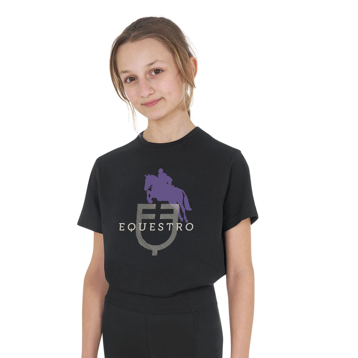 Kids' unisex Horse Jump Glossy cotton T-shirt