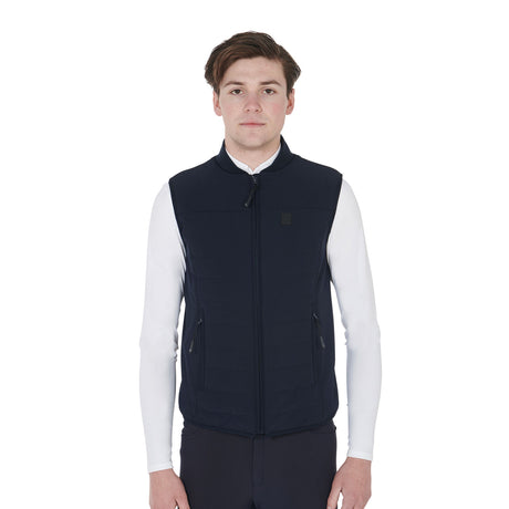 Equestro Men's Vest In Breathable Technical Fabric #colour_blue