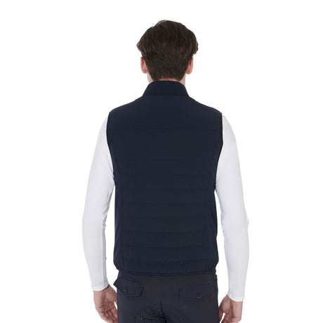 Equestro Men's Vest In Breathable Technical Fabric #colour_blue