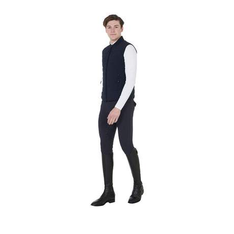 Equestro Men's Vest In Breathable Technical Fabric #colour_blue