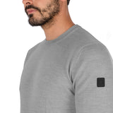 Equestro Men's Crewneck Sweater In Merino Wool #colour_grey