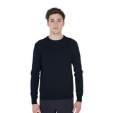 Equestro Men's Crewneck Sweater In Merino Wool #colour_blue