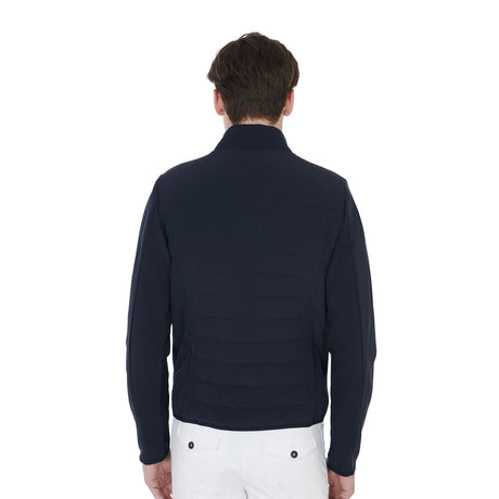 Equestro Men's Jacket In Perforated Technical Fabric #colour_blue