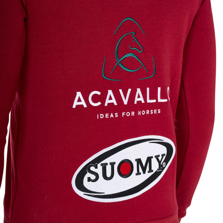 Equestro Men's Hoddie With Multilogo Patches #colour_burgundy