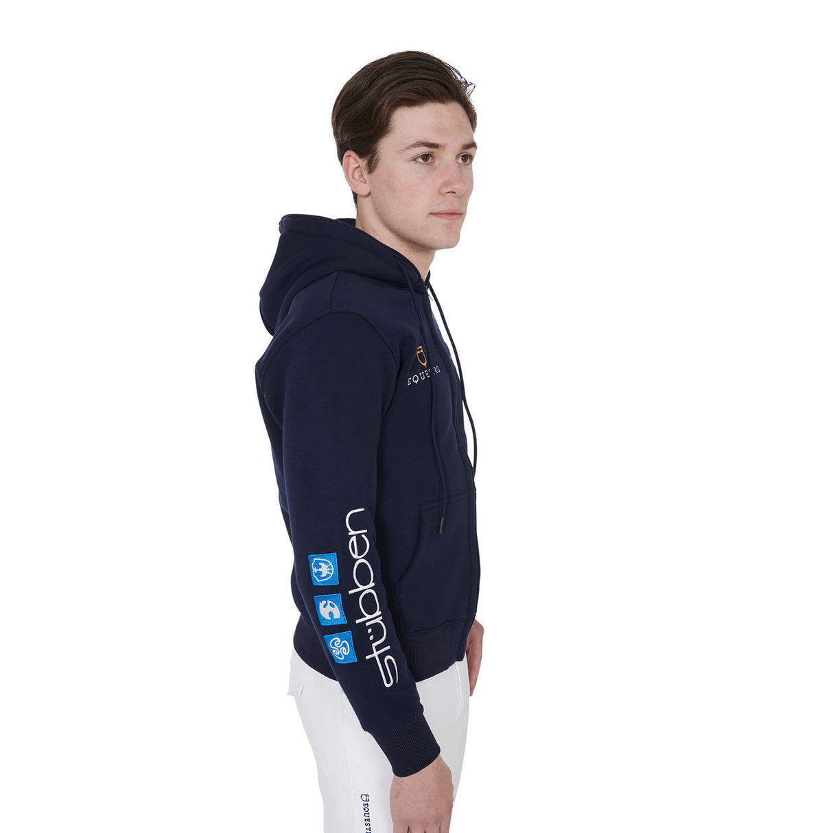 Men's sweatshirt with multi-logo hood