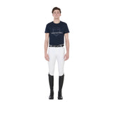 Equestro Men's Slim Fit T-Shirt With Logo On The Chest #colour_blue