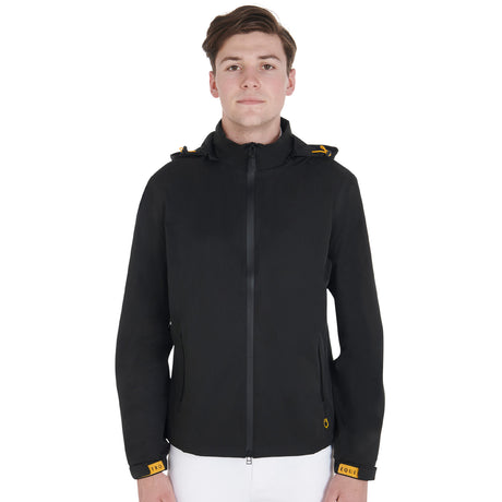 Equestro Men's Three-Layer Technical Raincoat #colour_black