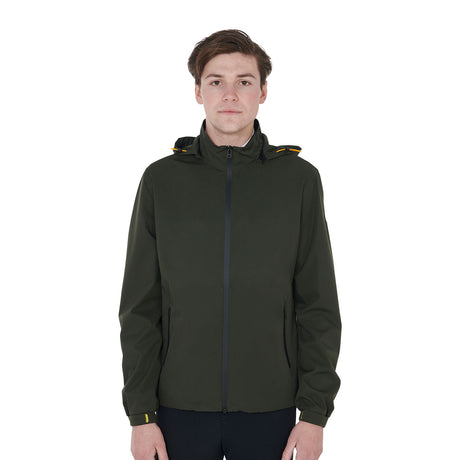 Equestro Men's Three-Layer Technical Raincoat #colour_green