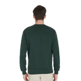 Equestro Men's Cotton Crewneck Sweatshirt With Logo On The Chest #colour_green
