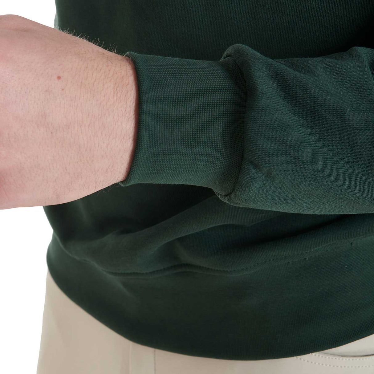 Equestro Men's Cotton Crewneck Sweatshirt With Logo On The Chest #colour_green