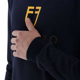 Equestro Men's Cotton Crewneck Sweatshirt With Logo On The Chest #colour_blue