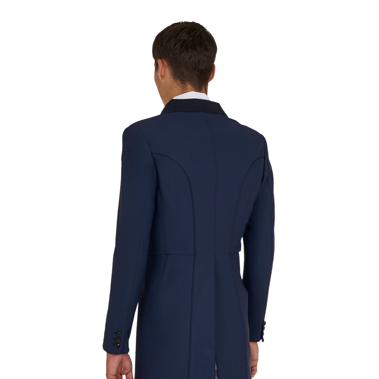 Equestro Men's Competition Dressage Tailcoat In Technical Fabric #colour_blue