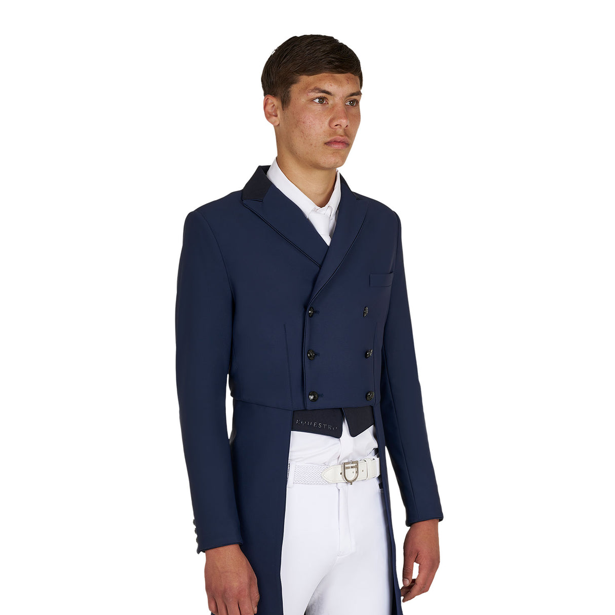Equestro Men's Competition Dressage Tailcoat In Technical Fabric #colour_blue