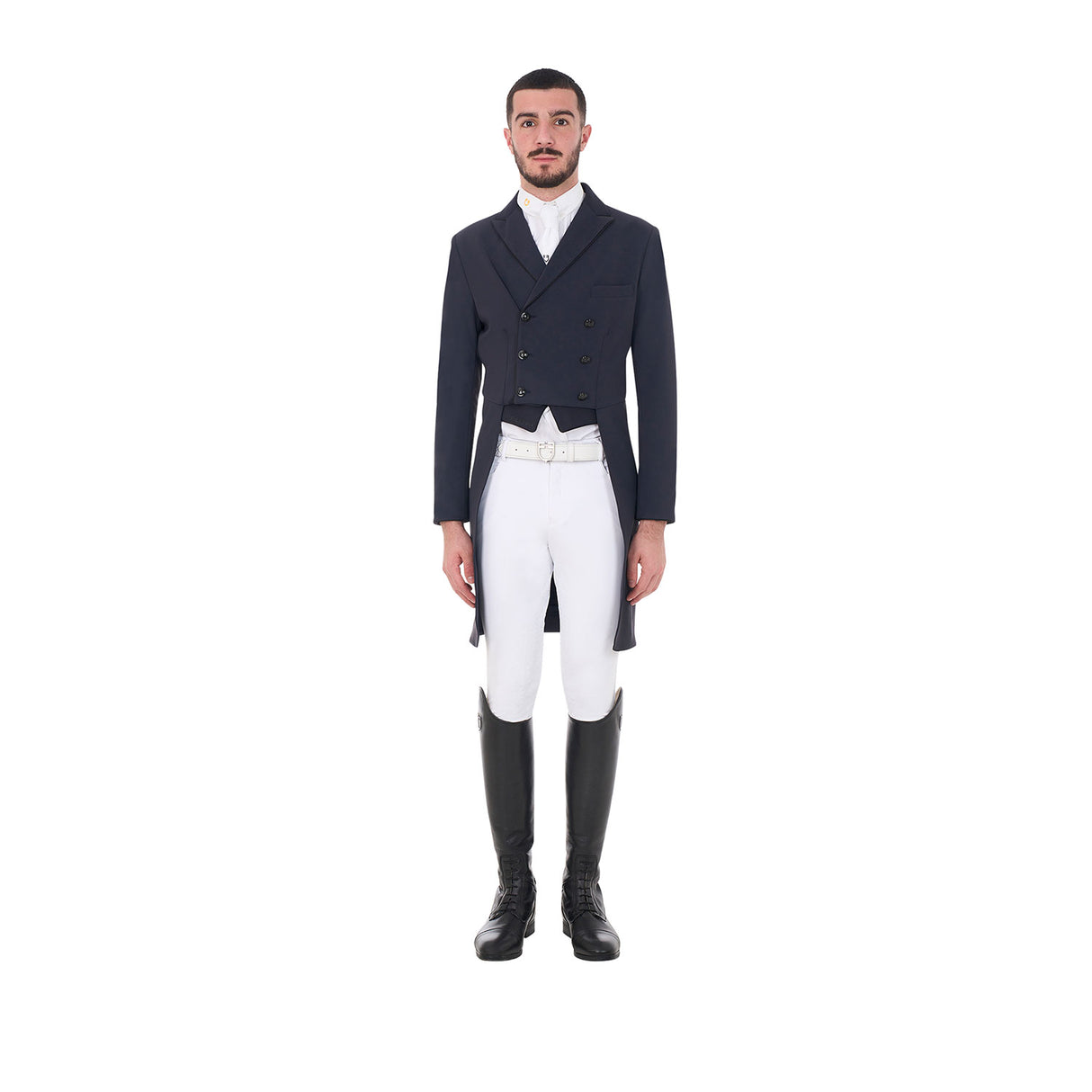 Equestro Men's Competition Dressage Tailcoat In Technical Fabric #colour_black