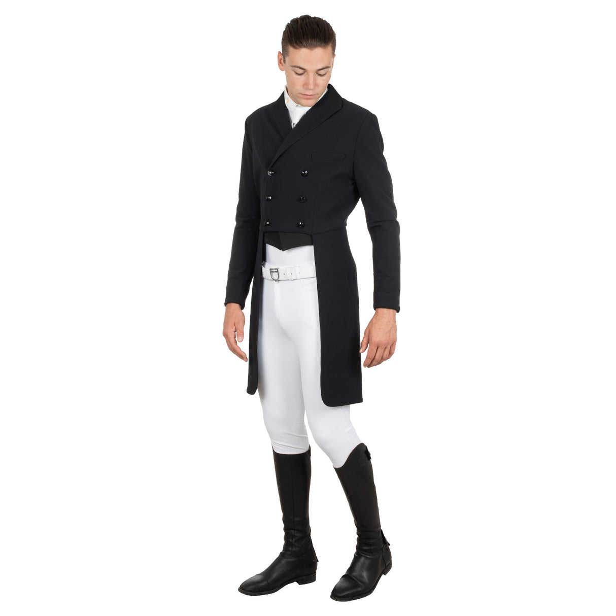 Equestro Men's Competition Dressage Tailcoat In Technical Fabric #colour_black