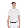 Equestro Men's Slim Fit Polo Shirt In Technical Fabric With Piping #colour_white