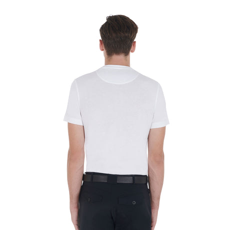 Equestro Men's Slim Fit T-Shirt With Contrasting Print #colour_white