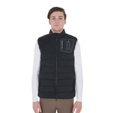 Equestro Men's Stretch Fabric Vest Silicone Patch #colour_black