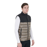 Equestro Men's Bi-Material Vest Silicone Patch #colour_black-brown