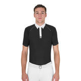 Equestro Men's Slim Fit Short Sleeve Competition Polo Shirt #colour_black