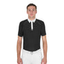 Equestro Men's Slim Fit Short Sleeve Competition Polo Shirt #colour_black