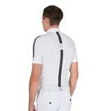 Equestro Men's Slim Fit Short Sleeve Competition Polo Shirt #colour_white