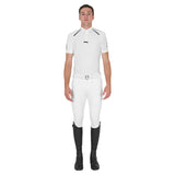 Equestro Men's Slim Fit Short Sleeve Competition Polo Shirt #colour_white