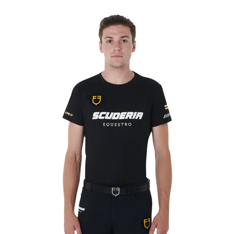 Equestro Scuderia Equestro Men's Stretch Cotton T-Shirt #colour_black