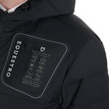 Equestro Men's Stretch Fabric Down Jacket Silicone Patch #colour_black