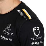 Equestro Men's Multi Logo T-Shirt Technical Fabric #colour_black