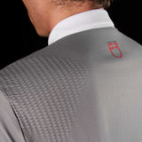 Equestro Equestro Ridertechnology Men's Competition Polo Shirt Short Sleeves And Buttons #colour_grey