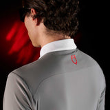 Equestro Equestro Ridertechnology Men's Competition Polo Shirt Long Sleeves And Buttons #colour_grey