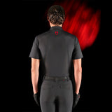 Equestro Equestro Ridertechnology Men's Training Polo Shirt Short Sleeves And Zip #colour_black