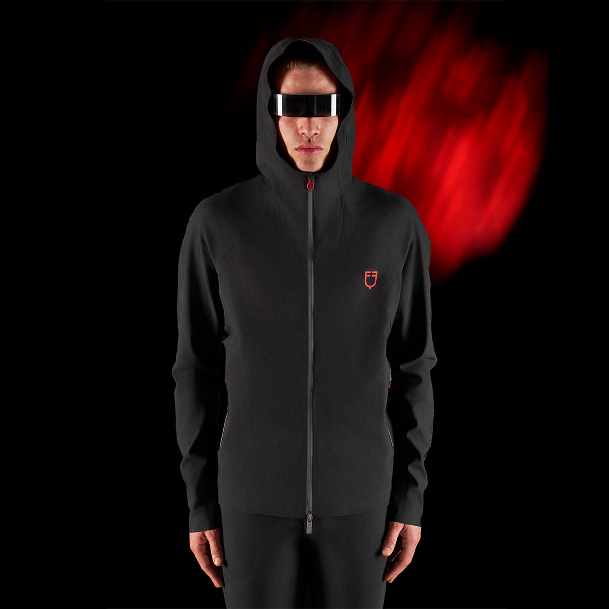 Equestro Equestro Ridertechnology Men's Technical Hooded Sweatshirt #colour_black
