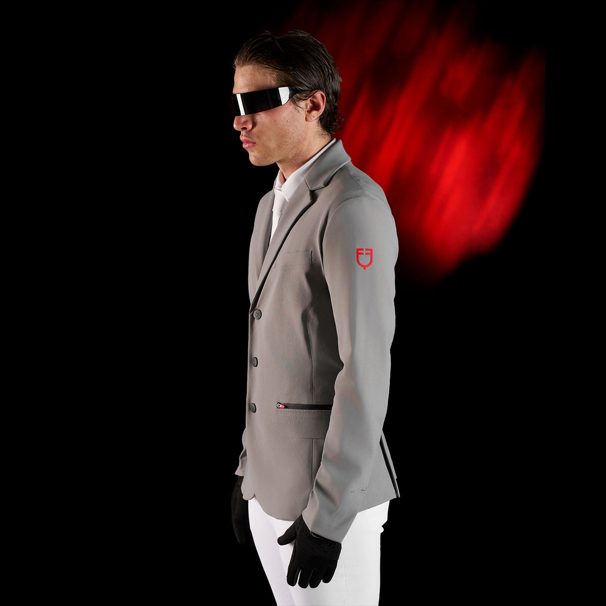 Equestro Equestro Ridertechnology Men's Competition Jacket Heat-Sealed Seams #colour_grey
