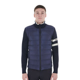 Equestro Men's Jacket In Nylon And Knit With Front Zip #colour_blue