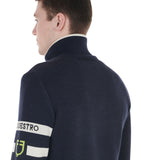 Equestro Men's Jacket In Nylon And Knit With Front Zip #colour_blue