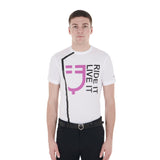 Equestro Men's Ride It Live It Slim Fit T-Shirt With Logo #colour_white