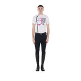 Equestro Men's Ride It Live It Slim Fit T-Shirt With Logo #colour_white