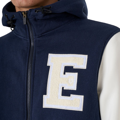 Men's institutional two-tone hoodie with front zip