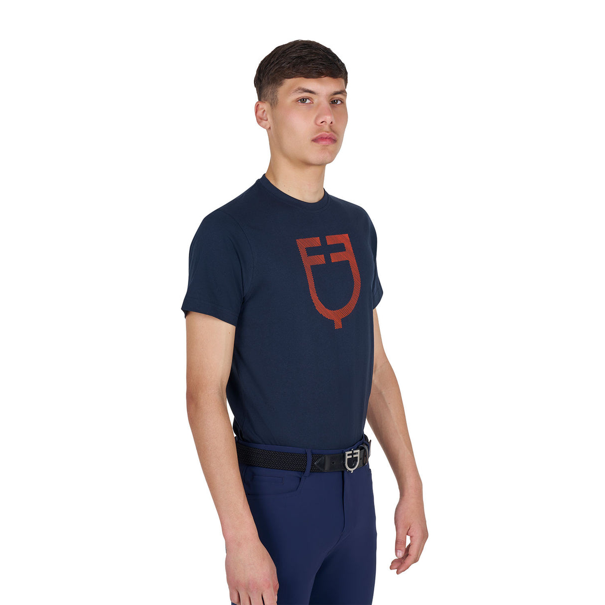 Men's basic T-shirt with glossy logo