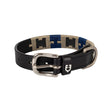 Equestro Leather Dog Collar With Geometric Pattern #colour_black