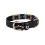 Equestro Leather Dog Collar With Geometric Pattern #colour_black