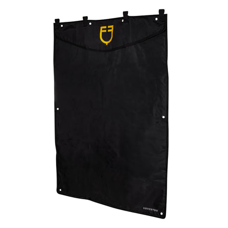 Equestro Long Stable Curtain With Embroidered Logo #colour_black