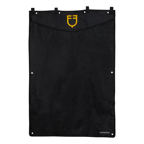 Equestro Long Stable Curtain With Embroidered Logo #colour_black