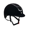 Equestro Ultra-Light Velvet Helmet With Rhinestones #colour_black/silver