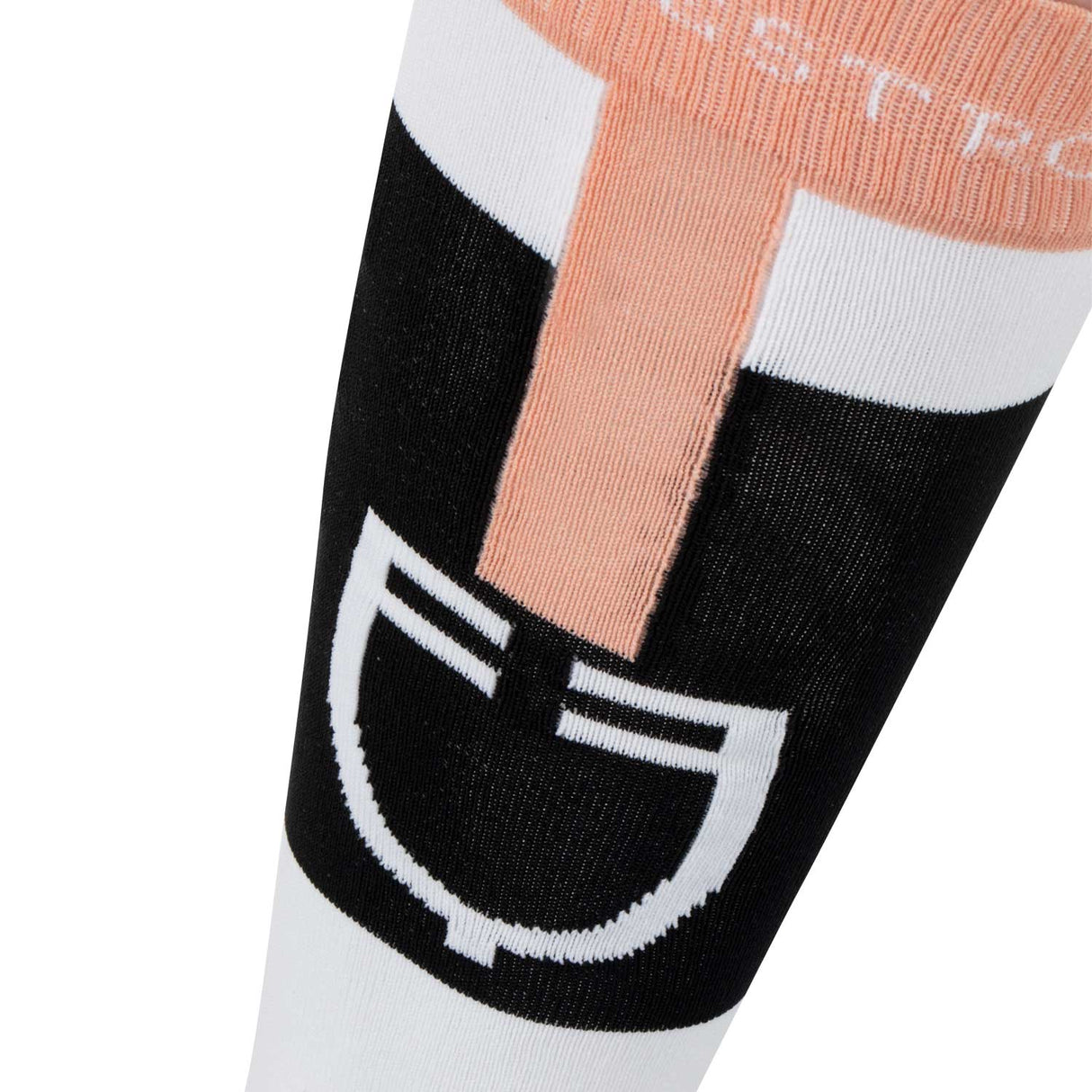 Equestro Sock In Technical And Breathable Fabric With Logo #colour_black-white-pink