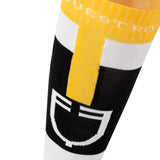 Equestro Sock In Technical And Breathable Fabric With Logo #colour_black-white-yellow
