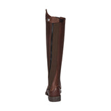 Equestro Unisex Short Leather Gaiters With Side Zip #colour_brown